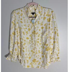 Ann Taylor Women's white with yellow flowers NWT size MP